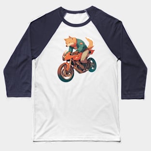 Cool dog riding motorbike Baseball T-Shirt